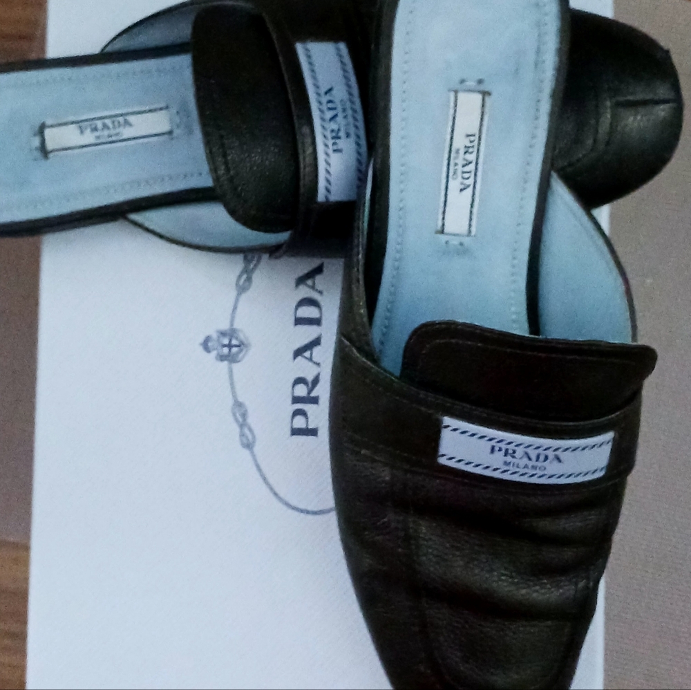 Prada black loafers size 9